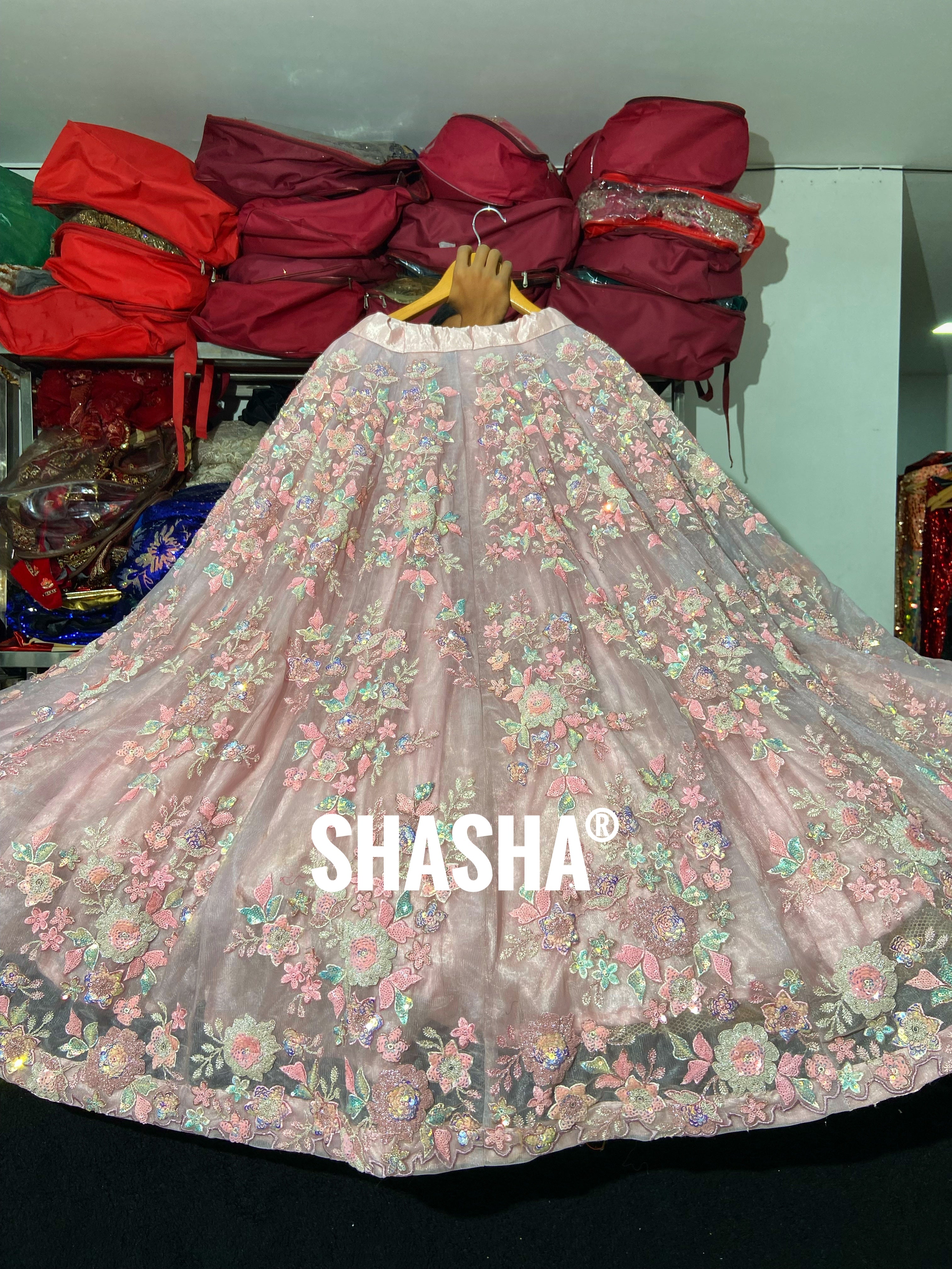 Embroidered Baby Pink Malai Satin Party Wear Lehenga Choli at Rs 2499 in  Surat