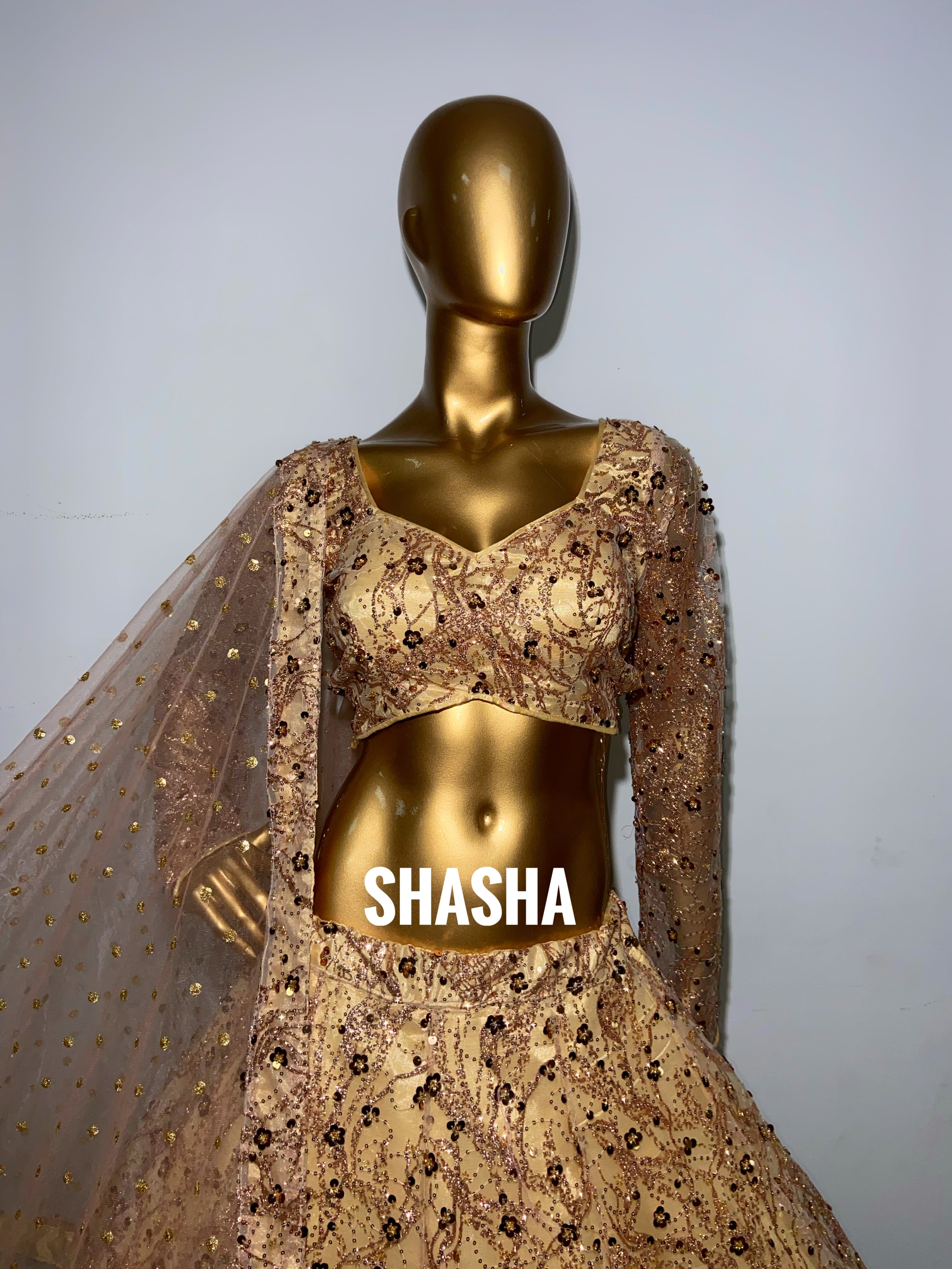 Champagne Gold Fantasy Lehenga