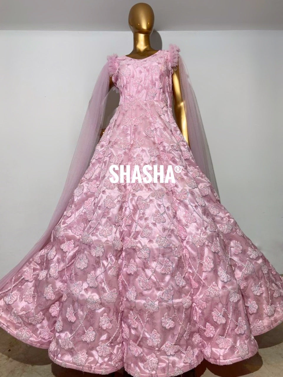 View Of Pink Garden Gown