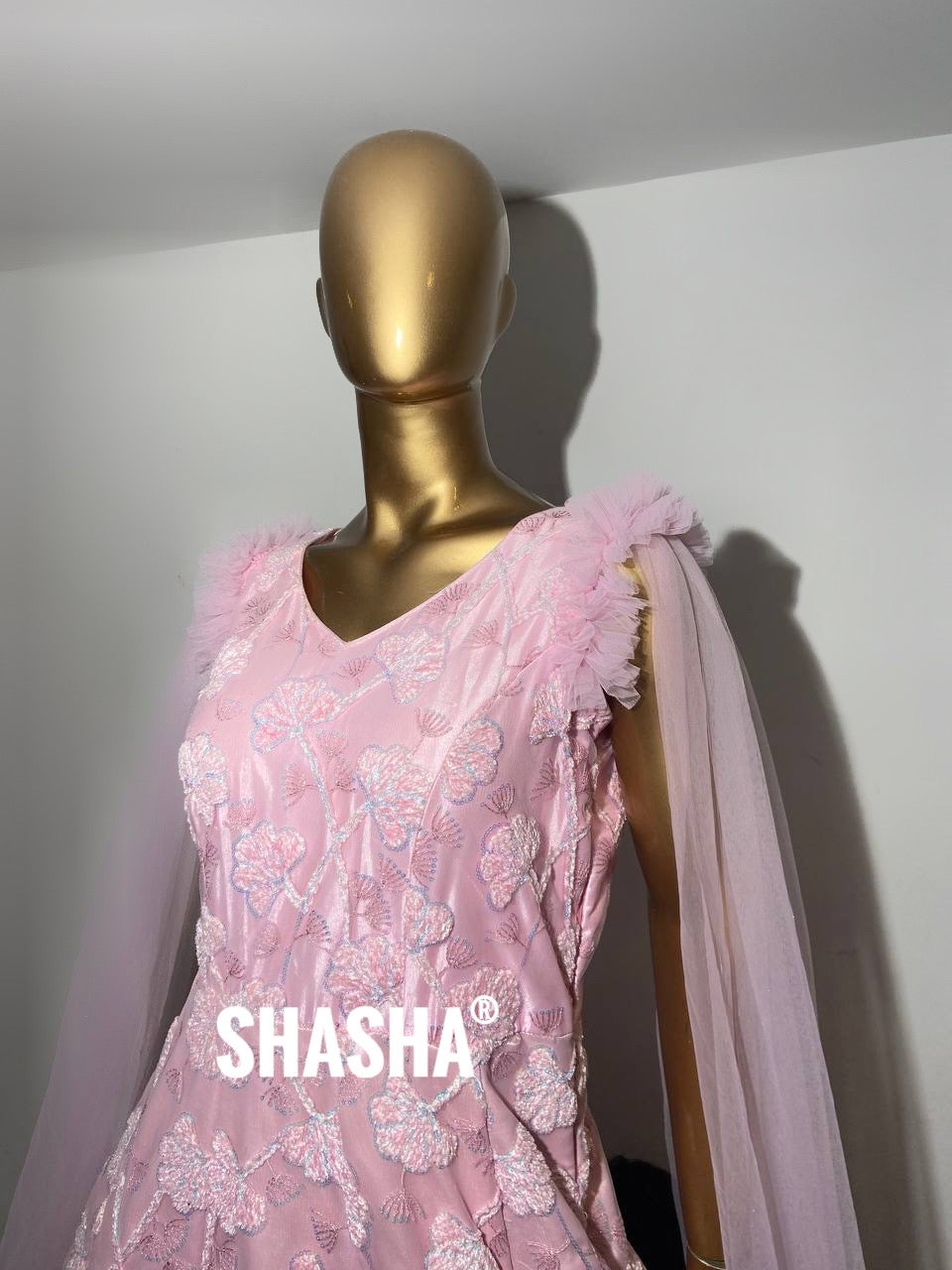 View Of Pink Garden Gown