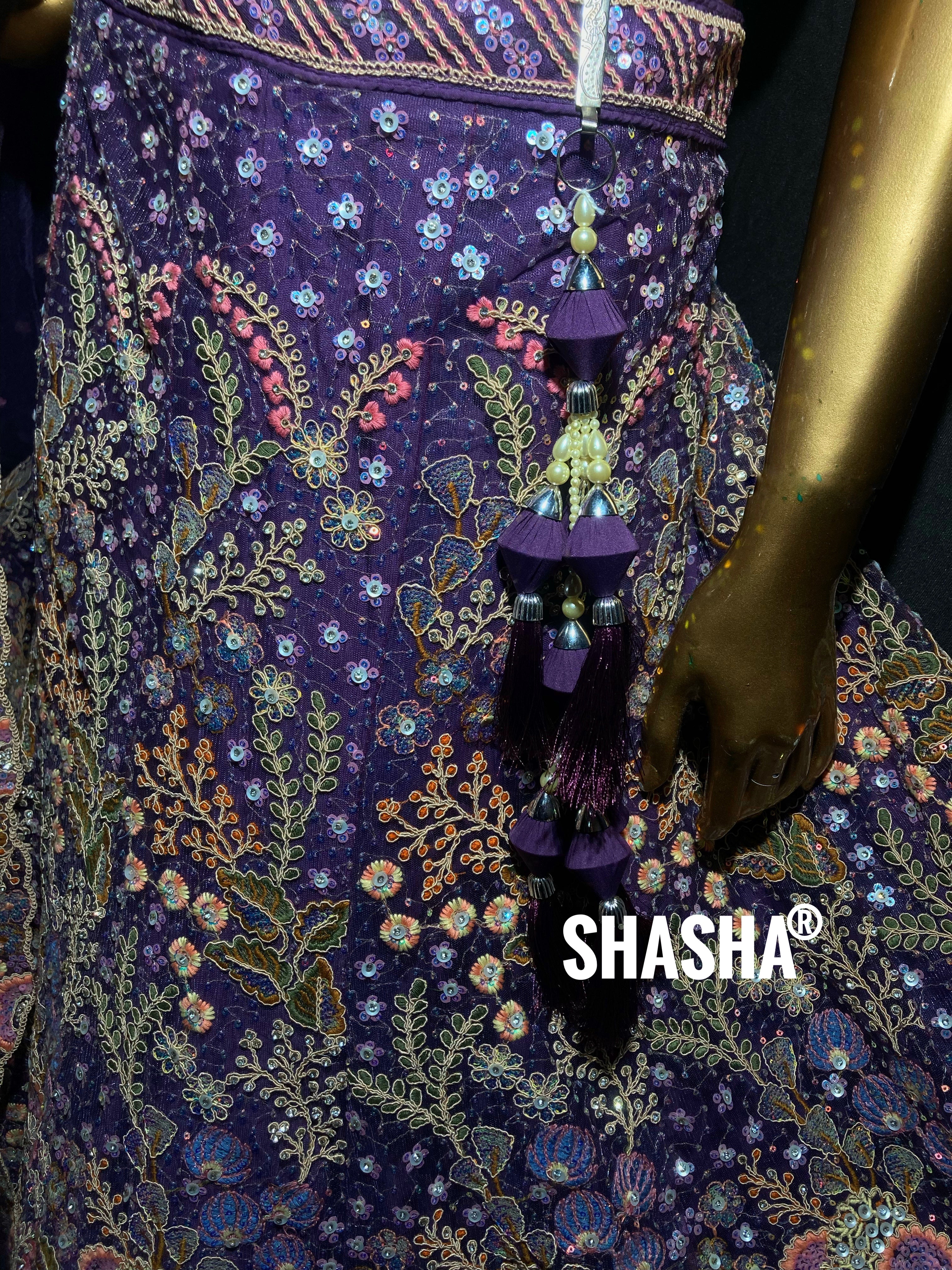 Garden Of Purple Goddess Lehenga